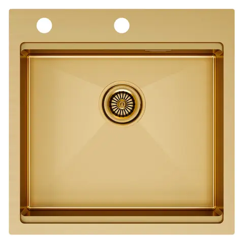 Кухонная мойка Paulmark Kroner-Pro 51 (510*510) Брашированное золото BG