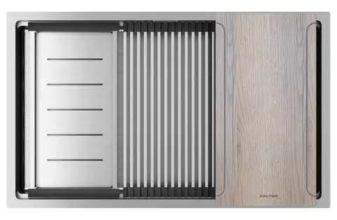 Кухонная мойка Paulmark Next-multi sink 74 UNI (740*450) Брашированная сталь BS